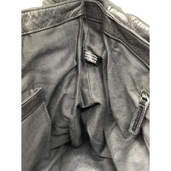 Levenger Black Large Leather Flap Messenger Commuter Bag P81 - Picture 14 of 15